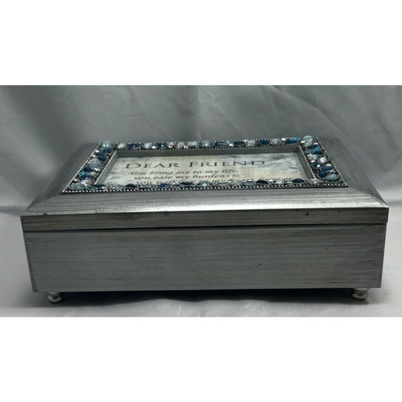 Sankyo Silver Photo/Jewelry/ Music Box Plays "You Light Up My Life" (Pre Owned) - Picture 2 of 8